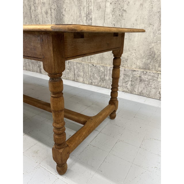 Vintage Farmhouse Refectory Dining Table in Oak, 1950s For Sale - Image 4 of 12