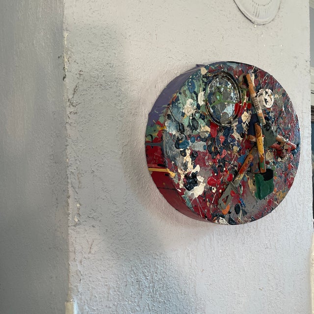 Offered here authentic heavy-impasto studio palette used by acclaimed Florida abstract expressionist artist John Frates b....