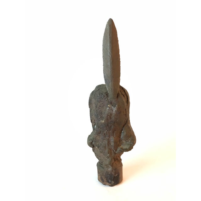 Native American Bronze Native American Bust Sculpture For Sale - Image 3 of 7