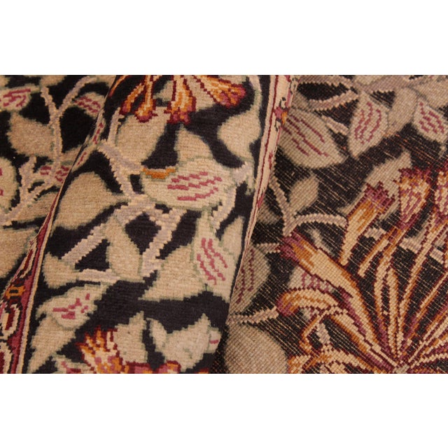 Textile 1990's Honey Suckle Pak-Persian Black/Tan Wool Rug - 6'2'' X 9'1'' For Sale - Image 7 of 9