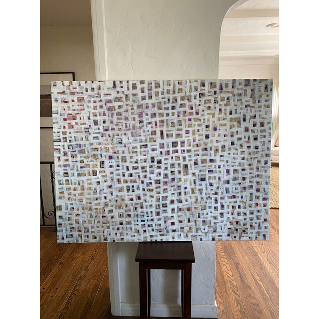 Textile Large Original Painting Titled in the City For Sale - Image 7 of 10