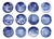 Vintage Plates in Porcelain from Royal Copenhagen, Set of 12 For Sale
