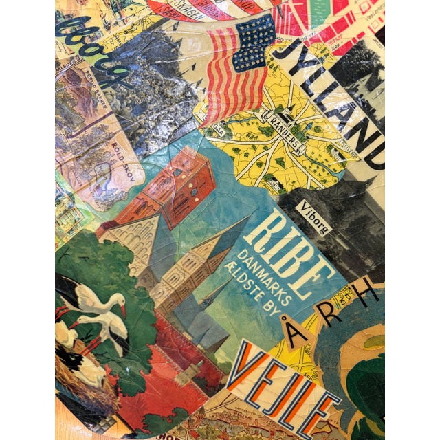 Vintage Handmade Wood Decoupage Denmark Travel Tray For Sale In New York - Image 6 of 14