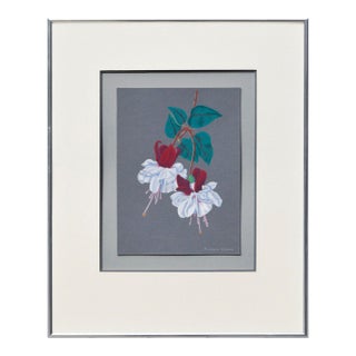 Vintage Red and White Fuchsia by Barbara Gibson For Sale