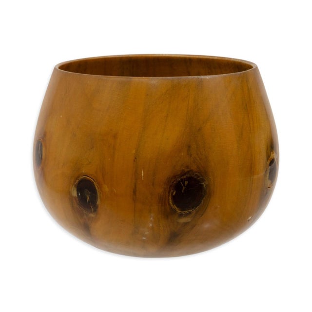Contemporary Todd Campbell Untitled Hand Turned Wood Bowl C. 1990s Signed Maui Hawaii For Sale - Image 3 of 3