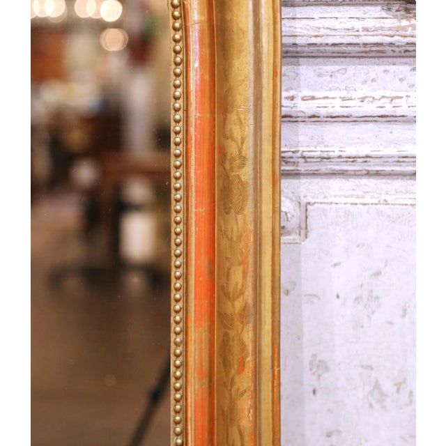 19th Century French Louis Philippe Giltwood Arched Wall Mirror For Sale - Image 4 of 7