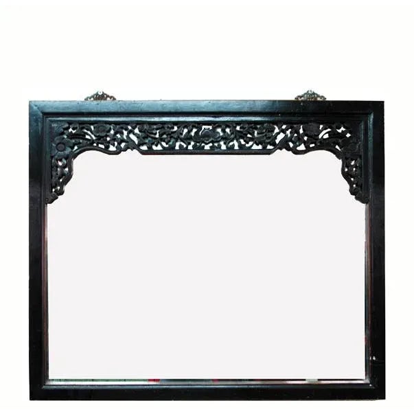 1980s 1980s Large Wall Mirror With Hand Carved Frame For Sale - Image 5 of 5