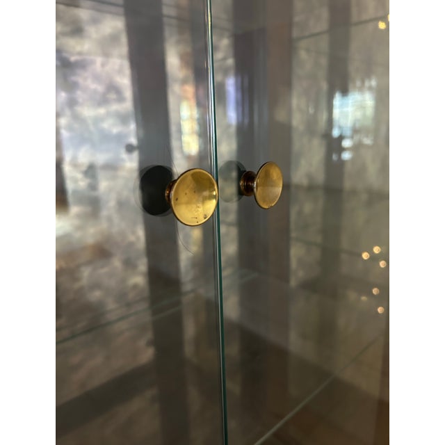 Mastercraft 1970s Mirrored Glass and Brass Curio Display Cabinet, A Pair For Sale - Image 11 of 11