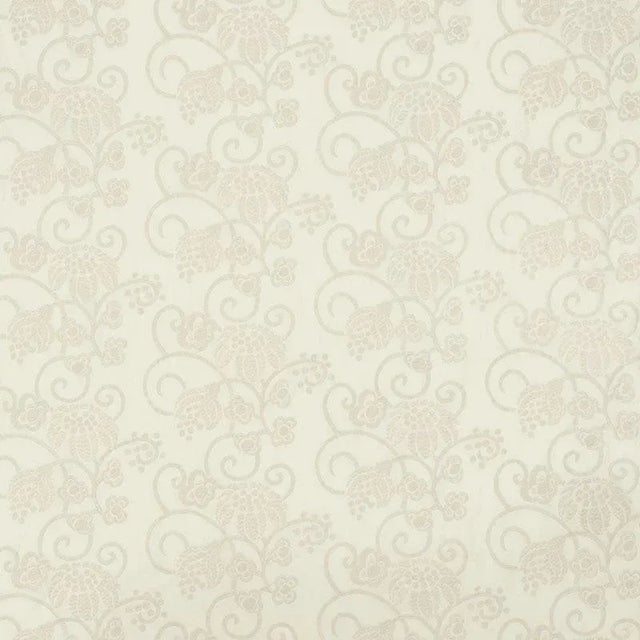 Contemporary Sample - Schumacher Calliope Embroidery Fabric in Ivory For Sale - Image 3 of 3