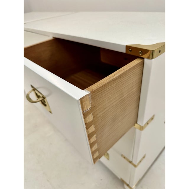 Wood Pair Campaign Style Chests, Usa C 1920s For Sale - Image 7 of 9