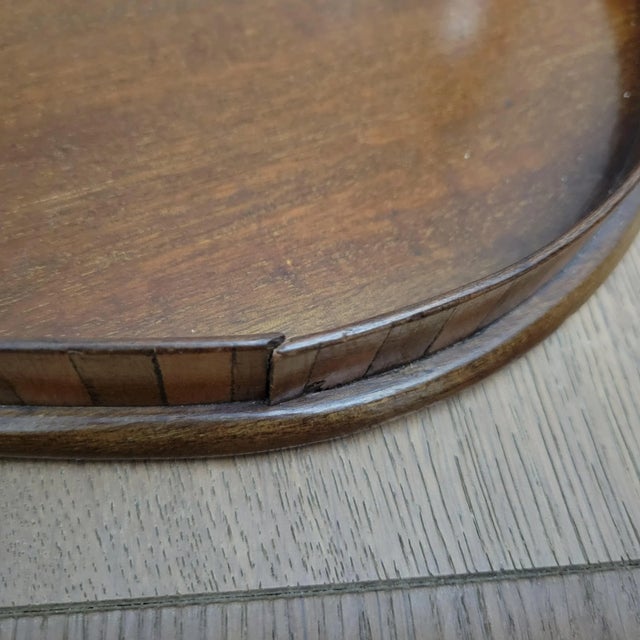 Late 19th Century Circa 1890 Edwardian Mahogany Kidney Shaped Tray For Sale - Image 5 of 13