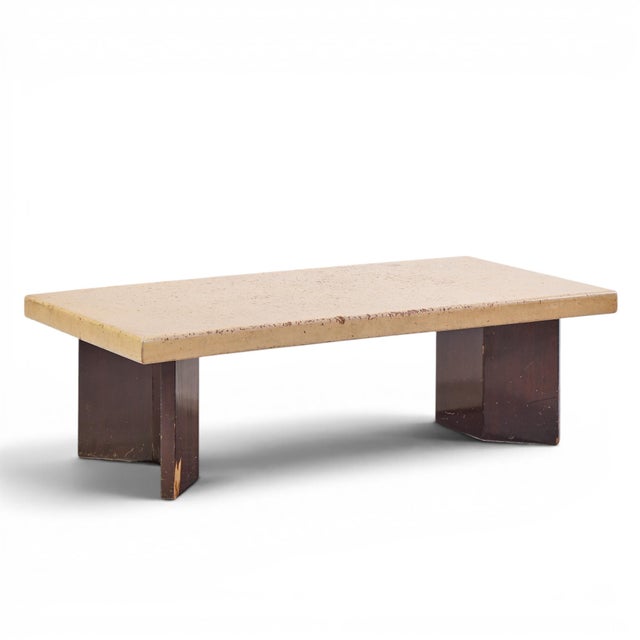 Paul Frankl for Johnson Furniture Mid Century Mahogany and Cork Coffee Table For Sale In Chicago - Image 6 of 9