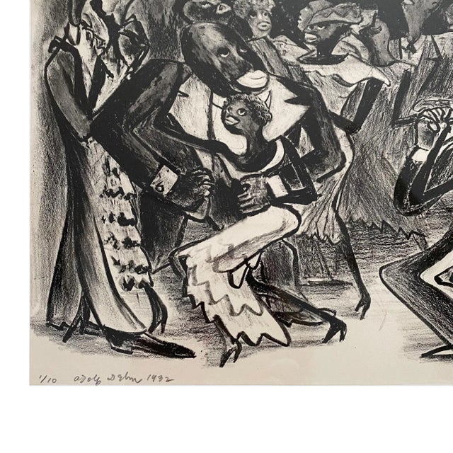 Illustration 1932 Adolf Dehn “Harlem Night” Lithograph For Sale - Image 3 of 5