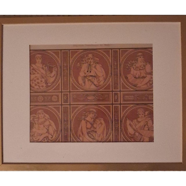 Antique c. 1900 Central European / German Jugendstil folio lithograph titled Allegorische Darstellungen der Musik...