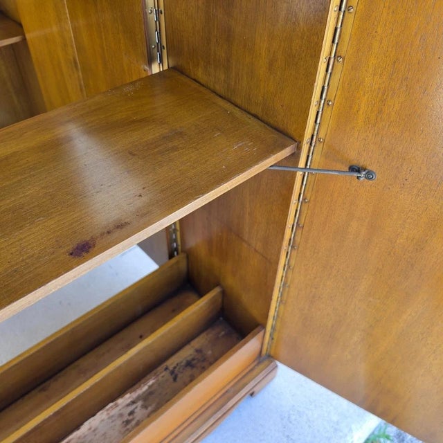 1930s Karges Country French Walnut Pullout Folding Service Bar For Sale - Image 11 of 18