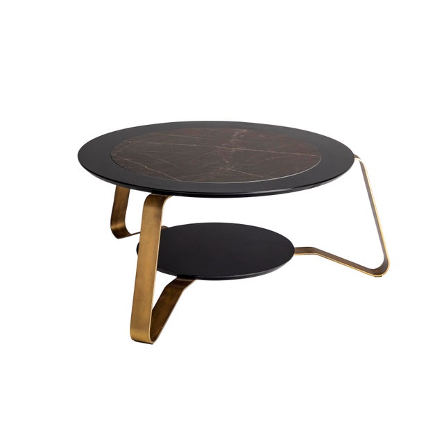 Italian Rigel Coffee Table in Marble, Lacquered Wood and Steel For Sale - Image 6 of 10