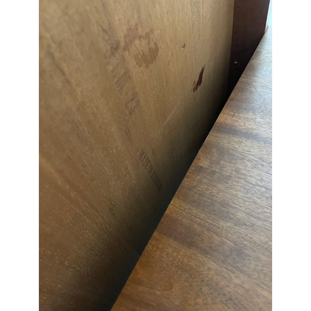 1950s Vintage Mid-Century Modern Teak Desk With Sculpted Handles and Dovetailed Drawers, Made in Denmark For Sale - Image 10 of 10