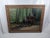 Monumental equestrian oil on canvas depicting an elegant horse-drawn carriage traveling through a deeply atmospheric...
