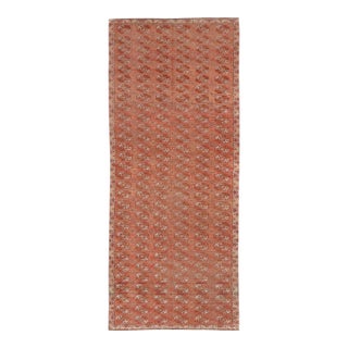 Antique Tekke Rug With Gul Motif in Rich Coral and Ivory Tones 8'0 X 18'10 For Sale