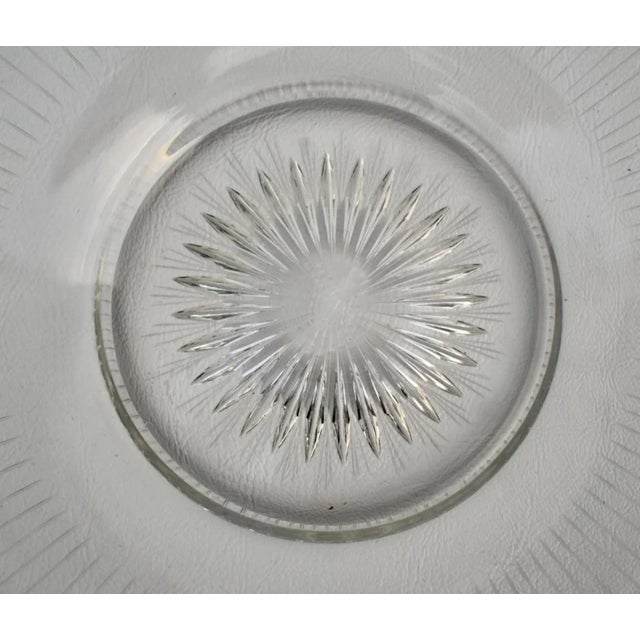 Transparent Vintage Heisey Art Deco Style Etched Glass Round Platter For Sale - Image 8 of 13