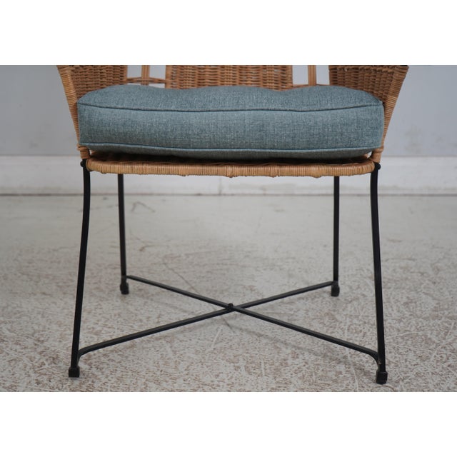 Modern Design Iron & Wicker Dorset High Back Chair For Sale - Image 10 of 12