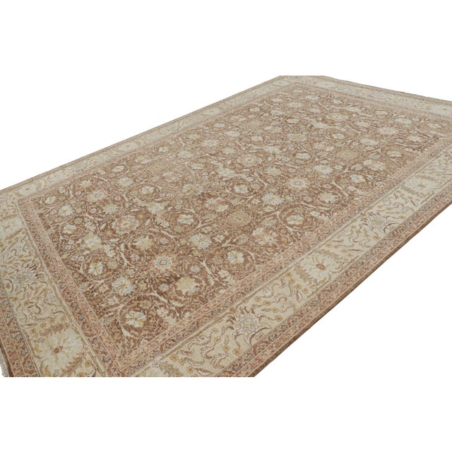 Rug & Kilim Rug & Kilim’s Sultanabad Style Rug in Brown With Floral Patterns For Sale - Image 4 of 7