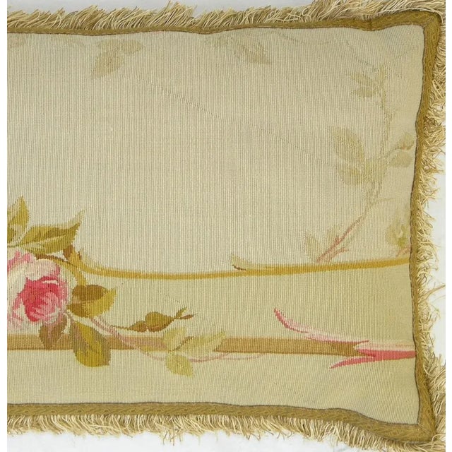 Victorian Antique 19th Century French Aubusson Tapestry Pillow For Sale - Image 3 of 6