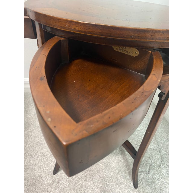 Late 20th Century Late 20th Century Assi D’Asolo Italian Cherrywood Rotating Storage Side Table For Sale - Image 5 of 8