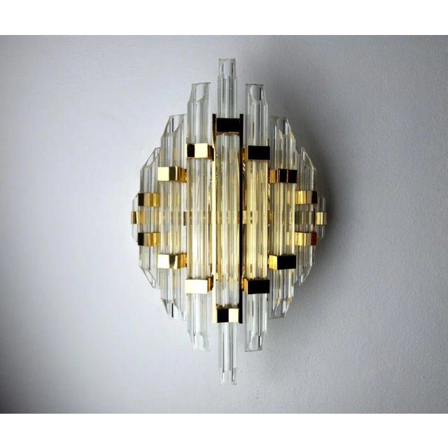Gold Italian Sconce in Cut Crystals from Venini, 1970 For Sale - Image 8 of 8