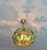 1970s Mid-Century Modern Style Teal Turquoise Hand-Painted Glass and Gold Floral Chandelier⁠ For Sale - Image 9 of 17
