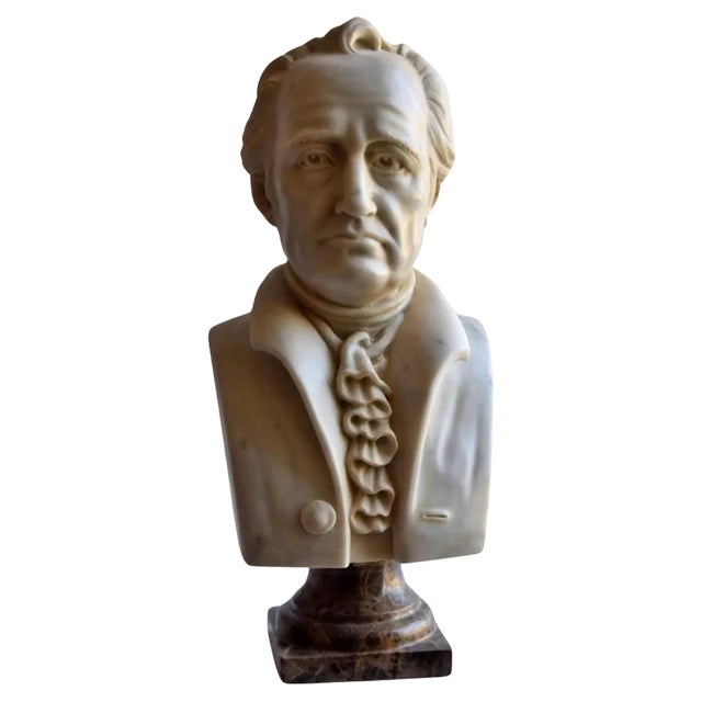 Italian Artist, Goethe Bust, Early 20th Century, Carrara Marble For Sale