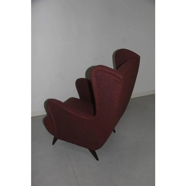 Italian 1950s armchair design and exceptional shape Mid-century, the style is shaped by the great architect Paolo Buffa.