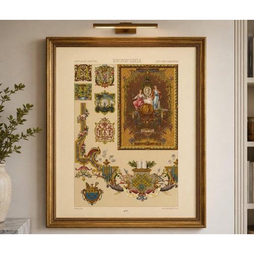 Pink Albert Racinet, Ornament, 1873, Chromolithograph For Sale - Image 8 of 10