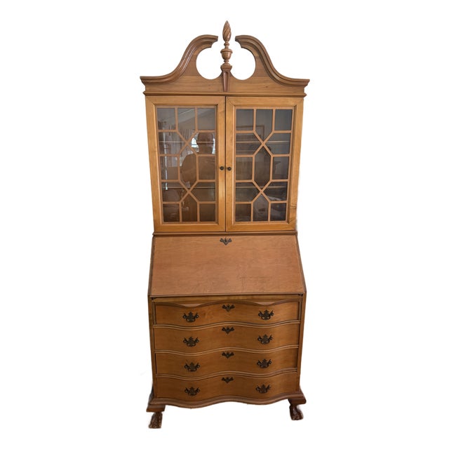 1940s Secretary Desk / Bureau Bookcase – Monitor Furniture Co For Sale