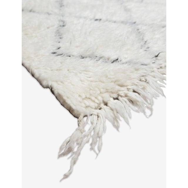 Small Marmoucha Rug | High-Quality Handwoven Berber Wool Rug with Ivory Field and Diamond Lattice This compact Marmoucha...