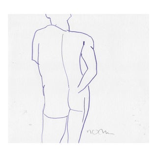 1990s Norbert Voelkel Modern Figure Drawing For Sale