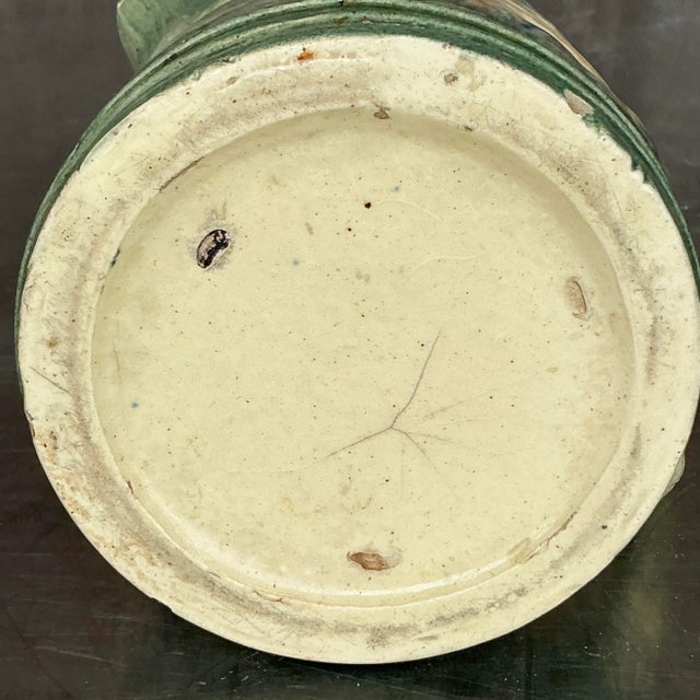 Rustic Vintage Boho Roseville Ceramic Milk Pitcher For Sale - Image 3 of 6