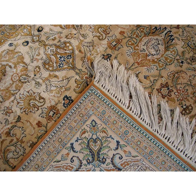 Brown Mid 20th Century Persian Silk Qum Carpet For Sale - Image 8 of 9