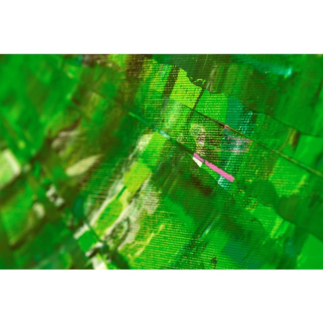 Green Green Circle Diptych I, Contemporary Painting on Canvas, Framed For Sale - Image 8 of 12