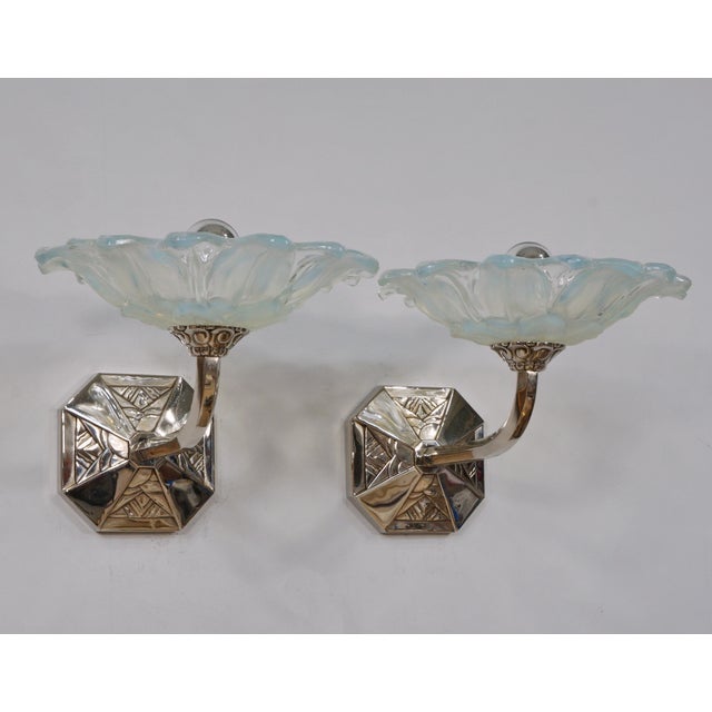 Art Deco French Art Deco Wall Sconces by Capon Freres & Jean Gauthier 1930 France - A Pair For Sale - Image 3 of 14