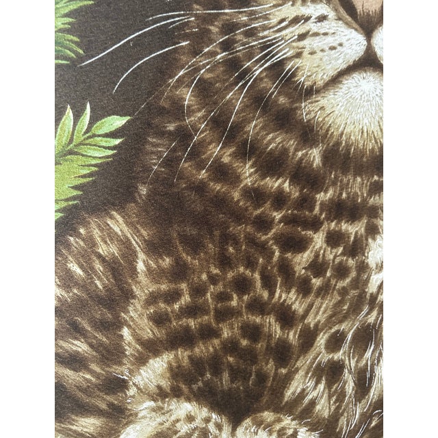 1970 Leopard Cub Wesco Reltex Framed Fabric on Board For Sale - Image 9 of 12