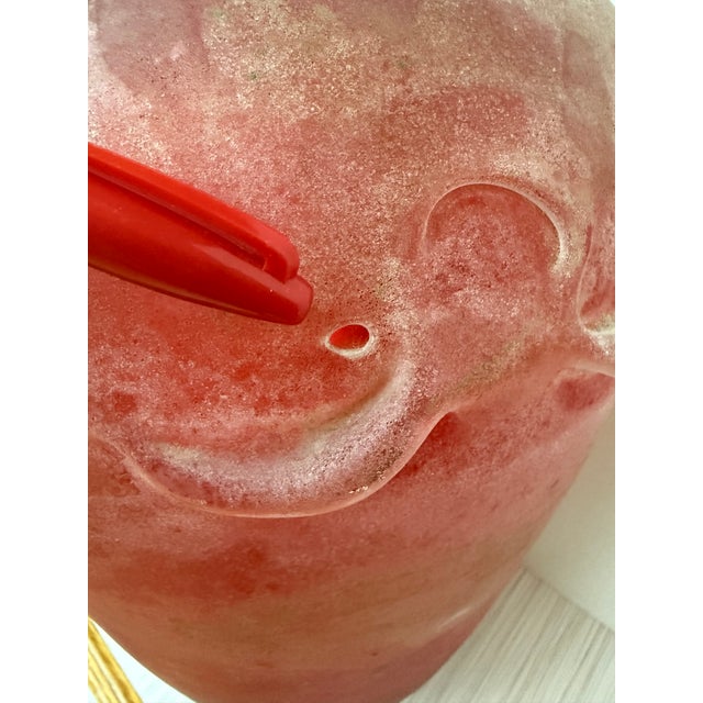 Murano Italy Seguso Glass Vase - Brilliant Translucent Red and Bottle Green For Sale - Image 18 of 18