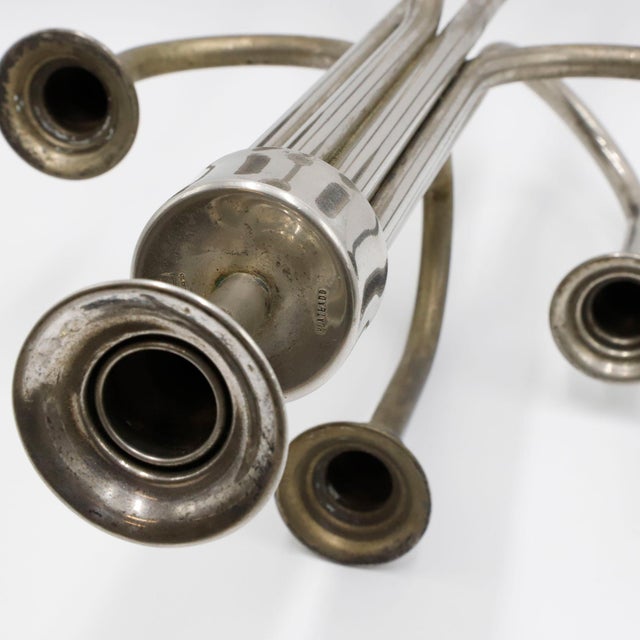 1960s Silver Plated Bauhaus Style Candlestick For Sale - Image 11 of 18