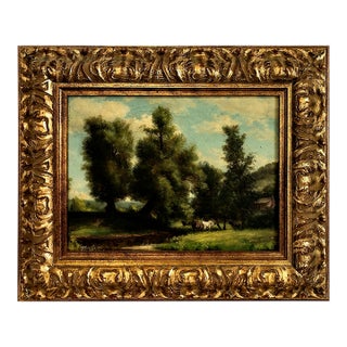 Late 19th-Century Barbizon-Style Pastoral Landscape by C B Robertson For Sale