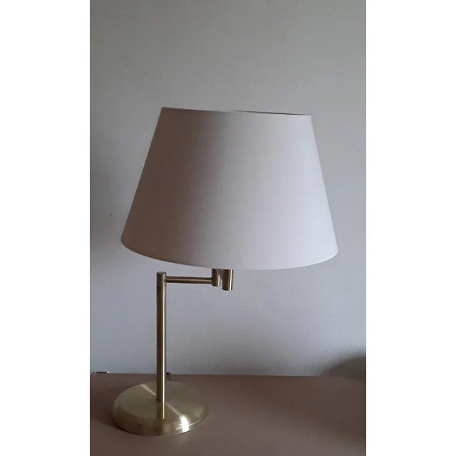 Vintage Cream and Gold Color Adjustable Table Lamp, 1980s For Sale - Image 3 of 6