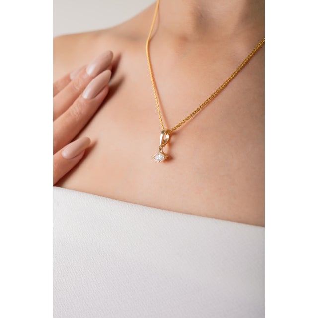 Earrly 20th Century Modern Diamond Charm Pendant in 14k Solid Gold For Sale - Image 4 of 13