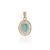 Art Deco 1.43ct Turquoise & Baguette Diamond Halo Pendant in 14k Gold For Sale - Image 9 of 14