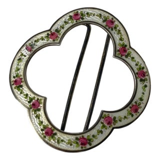 An Austrian Enameled Sterling Silver Buckle For Sale