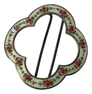 An Austrian Enameled Sterling Silver Buckle