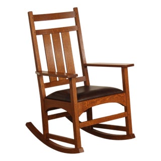 Stickley Mission Collection Harvey Ellis Oak Rocking Chair For Sale